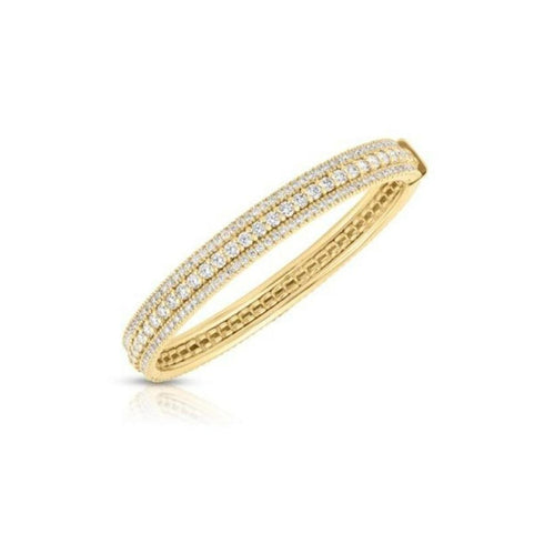 Siena 3 Row Pave Round Diamond Bangle - 1